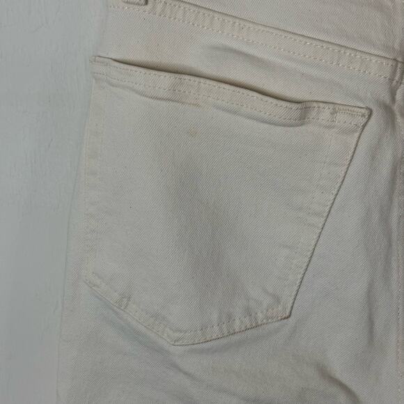 RE/DONE 70s Stove Pipe High Rise Straight Ankle Jeans in Vintage White size 25 - Picture 10 of 14